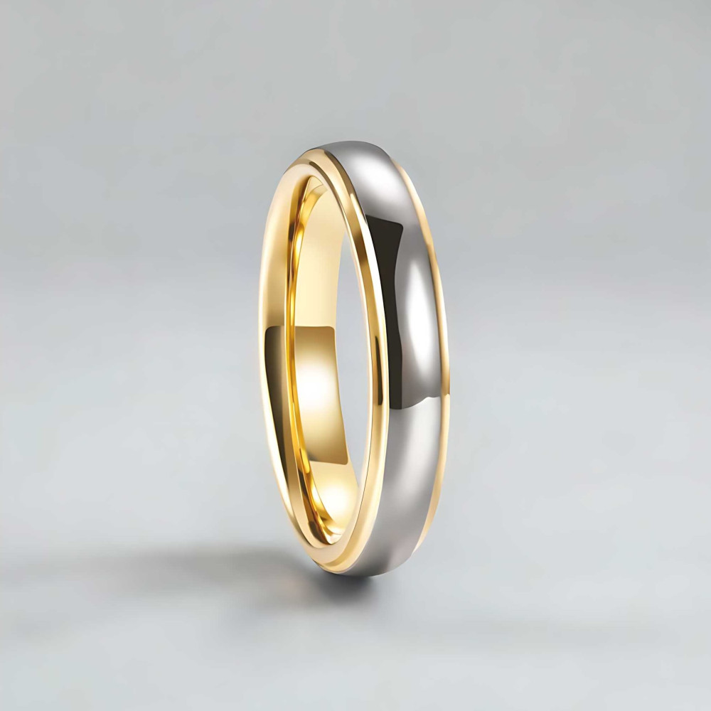 Bague Alliance Femme – Tungstène Effet Miroir – Largeur 4mm – Solide Et Moderne