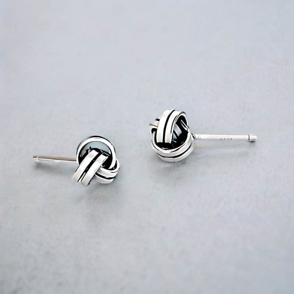 Boucles d'oreilles homme clou argent noeud celtique marin