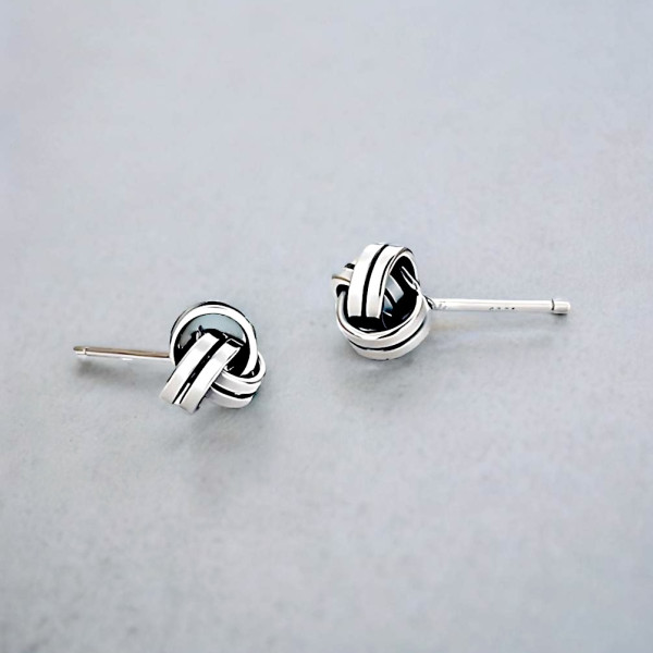 Boucles d'oreilles homme clou argent noeud celtique marin