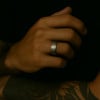 Noir Bague personnalisee dome tungstene homme noir brosse