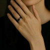 Bague mariage personnalisable tungstene brosse noir