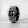 Bague ceramique noire homme fibre de carbone personnalisable