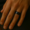 Bague ceramique noire homme fibre de carbone personnalisable