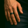 4mm Bague ceramique noire matte brossee anneau personnalisable homme femme