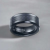 Bague homme tungstene anneau noir fibre de carbone personnaliser