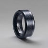 N Bague homme tungstene anneau noir fibre de carbone personnaliser