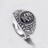 Bague argent chevaliere homme biker tete de mort croix de malte