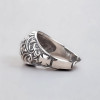 Bague argent chevaliere homme biker tete de mort croix de malte