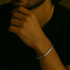 Bracelet argent massif jonc tresse homme femme