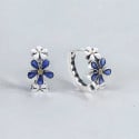 Pendientes criollas de resina flor plateada