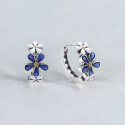 Pendientes criollas de resina flor plateada
