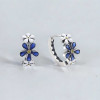 Boucles d'oreille argent fleur resine creoles