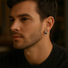 Boucles d'oreilles homme creoles argent croix