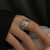 Bague ouverte argent lignes croisees femme