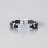 Bracelet personnalise cuir gourmette homme plaque acier