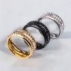 Anello da uomo personalizzato in acciaio 2 linee zirconio