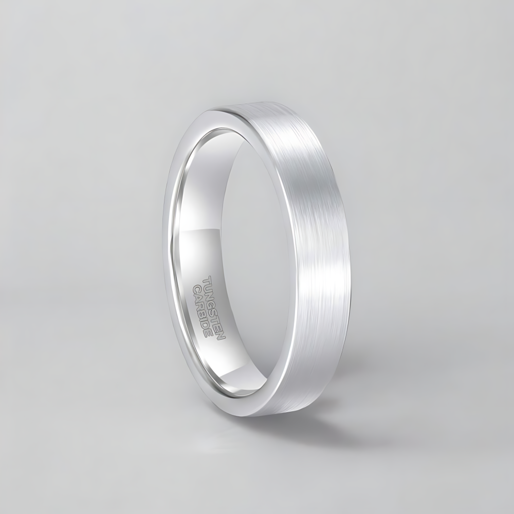 Bague mariage personnalisee alliance tungstene brossee or rose