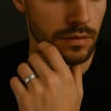 Bague mariage personnalisee alliance tungstene brossee or rose
