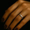 Noir Bague tungstène anneau fin lisse