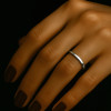 Noir Bague tungstène anneau fin lisse