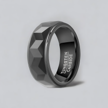 Men's High Polished Tungsten black Plated Inside Custom Engraved Band Ring