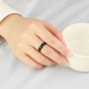 Bague personnalisee alliance anneau tungstene facettes plaque or