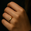 Bague personnalisee alliance anneau tungstene facettes plaque or