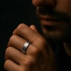 6mm Bague personnalisee homme alliance tungstene dome brosse