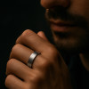 6mm Bague personnalisee homme alliance tungstene dome brosse
