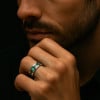 6mm Bague mariage personnalisee homme tungstene nacre abalone