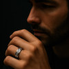 Bague homme anneau tungstene rainure rouage personnalisable