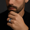 Bague alliance tungstene brossé zirconium