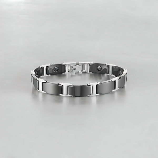 Bracelet homme ceramique noire magnetique aimants