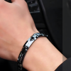 Bracelet homme ceramique noire nacre abalone magnetique