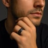 Bague personnalisee alliance anneau Tungstene noir