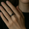 Bague personnalisee alliance anneau Tungstene noir