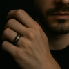 Bague Galaxie personnalisée alliance dome Tungstene