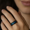 Bague mariage personnalisee alliance tungstene opale