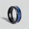 A Bague personnalisee homme anneau mariage tungstene sable opale