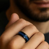 Bague personnalisee homme anneau mariage tungstene sable opale