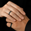 Bague Fine Tungstène Opale Alliance Élégante Personnalisable