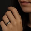 Bague personnalisee tungstene noir rainure alliance homme femme