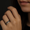 6mm Bague personnalisee tungstene noir rainure alliance homme femme