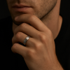 Bague personnalisee homme anneau tungstene noir ruban mat brosse