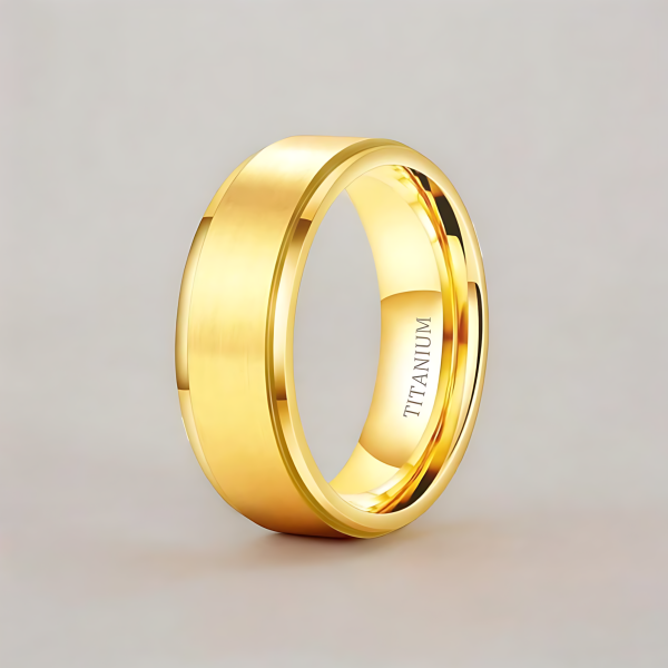 Personalisierter matt gebürsteter Titanring für Männer und Frauen