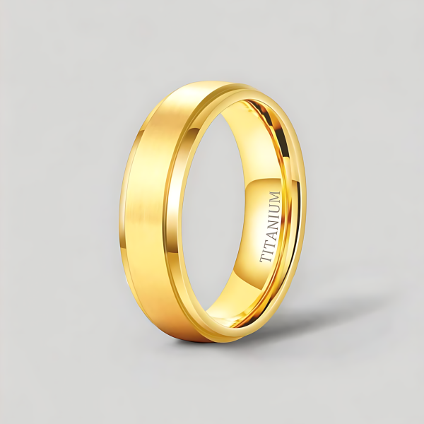 Anello in titanio con pennello opaco personalizzato per uomo e donna