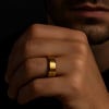 Personalized matte brush titanium ring for men and women