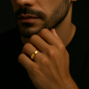 Bague alliance titane plaque or bande polie a graver personnaliser