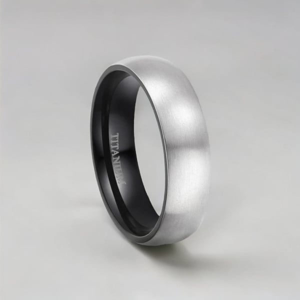 8mm Bague personnalisee homme titane bande brossee a graver