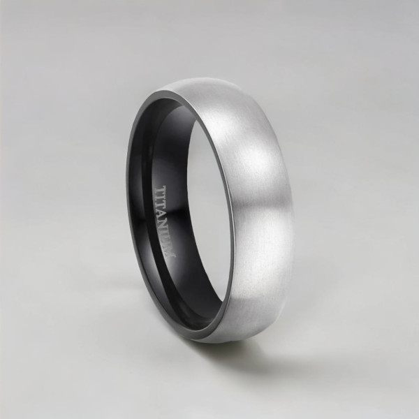 8mm Bague personnalisee homme titane bande brossee a graver